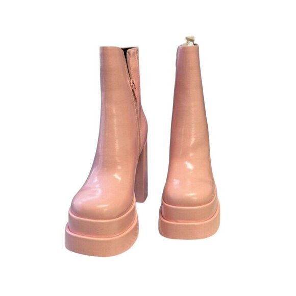 Call It Spring Tenacious Size 7.5 Pink Ankle Boot Chunky‎ High Heel Cosplay NWT - Picture 3 of 11